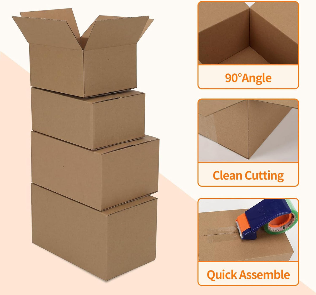 40 Pack Brown Assorted Shipping Box, 11x6x6, 10x7x5, 9x6x4, 8x6x4