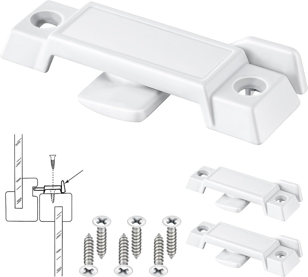 3 Pack Window Sash Locks Compatible with Prime-Line F2590, White