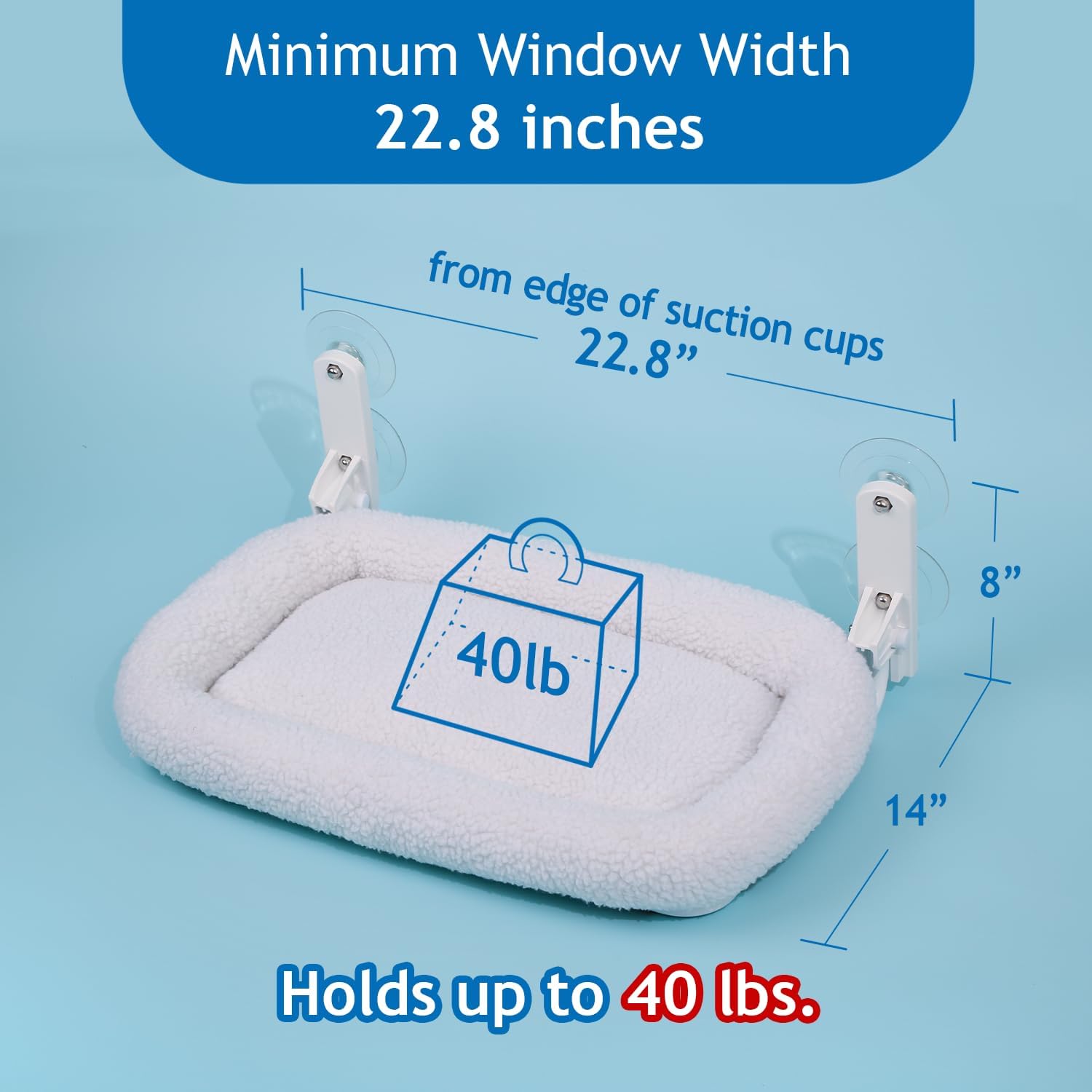 Foldable Cat Hammock for Window - Cordless, Embeded Machine Washable Bed, Robust Metal Frame - Cat Window Perch for
