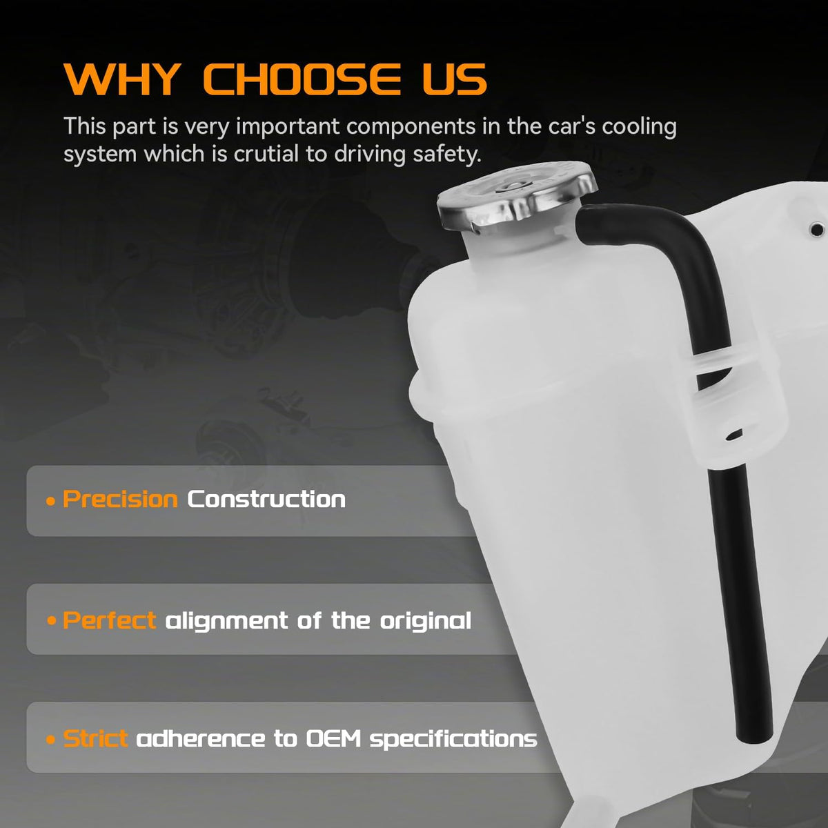 BRTEC Engine Coolant Reservoir Tank for Dodge Charger Challenger 300
