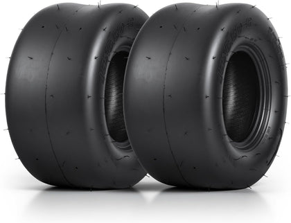 13x6.50-6 Lawn Mower Tires, Smooth 4PR Tubeless, Set of 2 | 13x6.5-6 for zero-turn mowers, garden tractors, golf