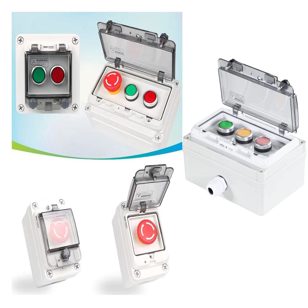 Push Button Switch Box Red Green Yellow Momentary Waterproof 6A 110V 22mm