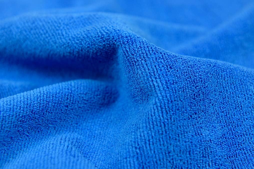Premium Microfiber Detailing Towels, 340 GSM Lint Free Car Buffing Waxing Polishing Drying Towels (6, Blue, 16x16 Inch)