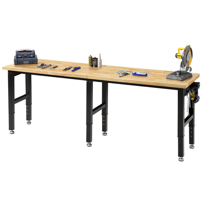 84-Inch Black Adjustable Heavy-Duty Workbench