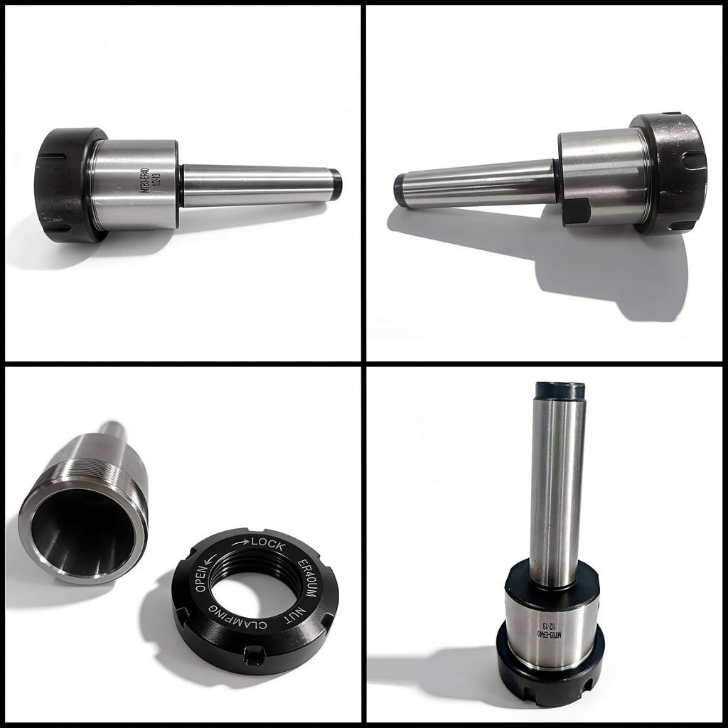 MT3 ER40 Collet Chuck Set with 15 PCS Collets, 1/8"-1"