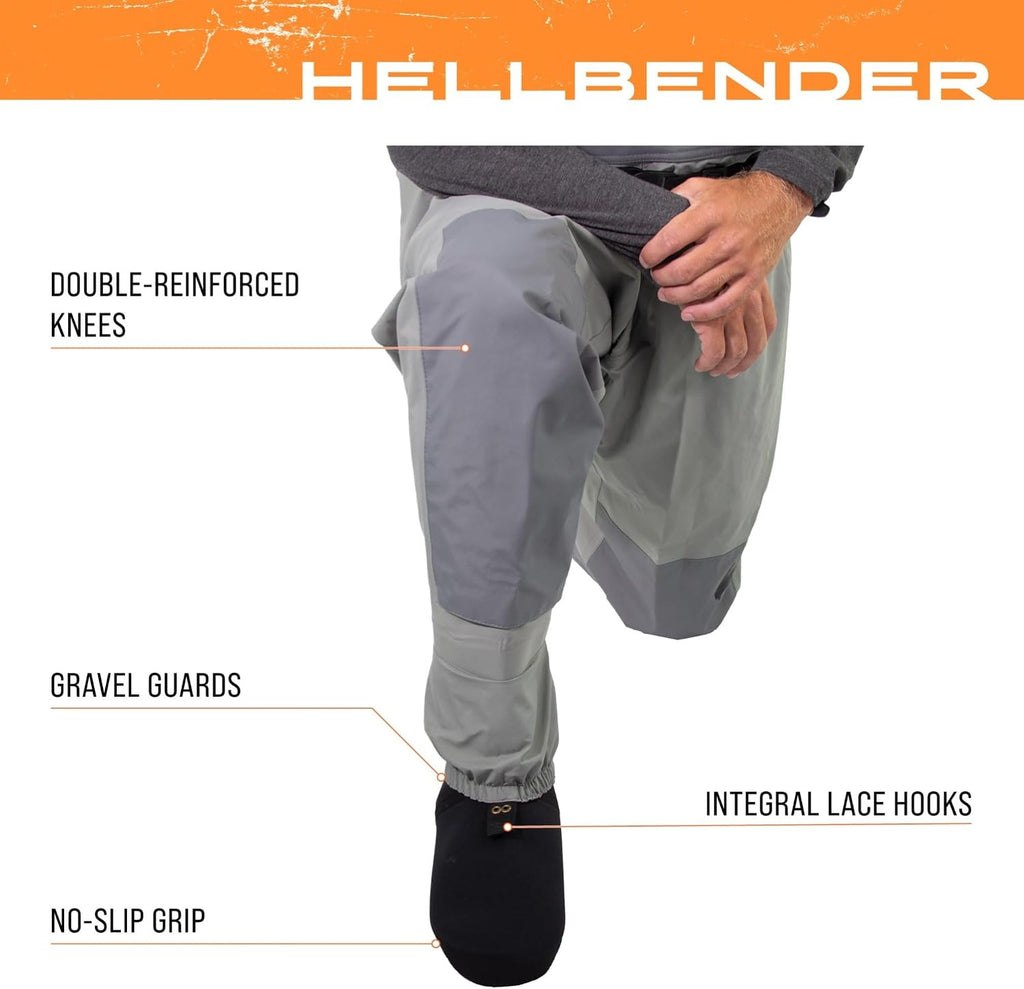 Hellbender Breathable Waterproof Stockingfoot Fishing Chest Wader for Fishing | 4-ply nylon upper, double-reinforced