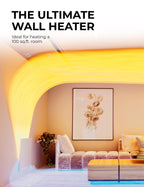 Wall Mount Space Heater Panel - with Thermostat - 250 Watt Splashproof Convection Heater - Ideal for 100 Sq Ft Room