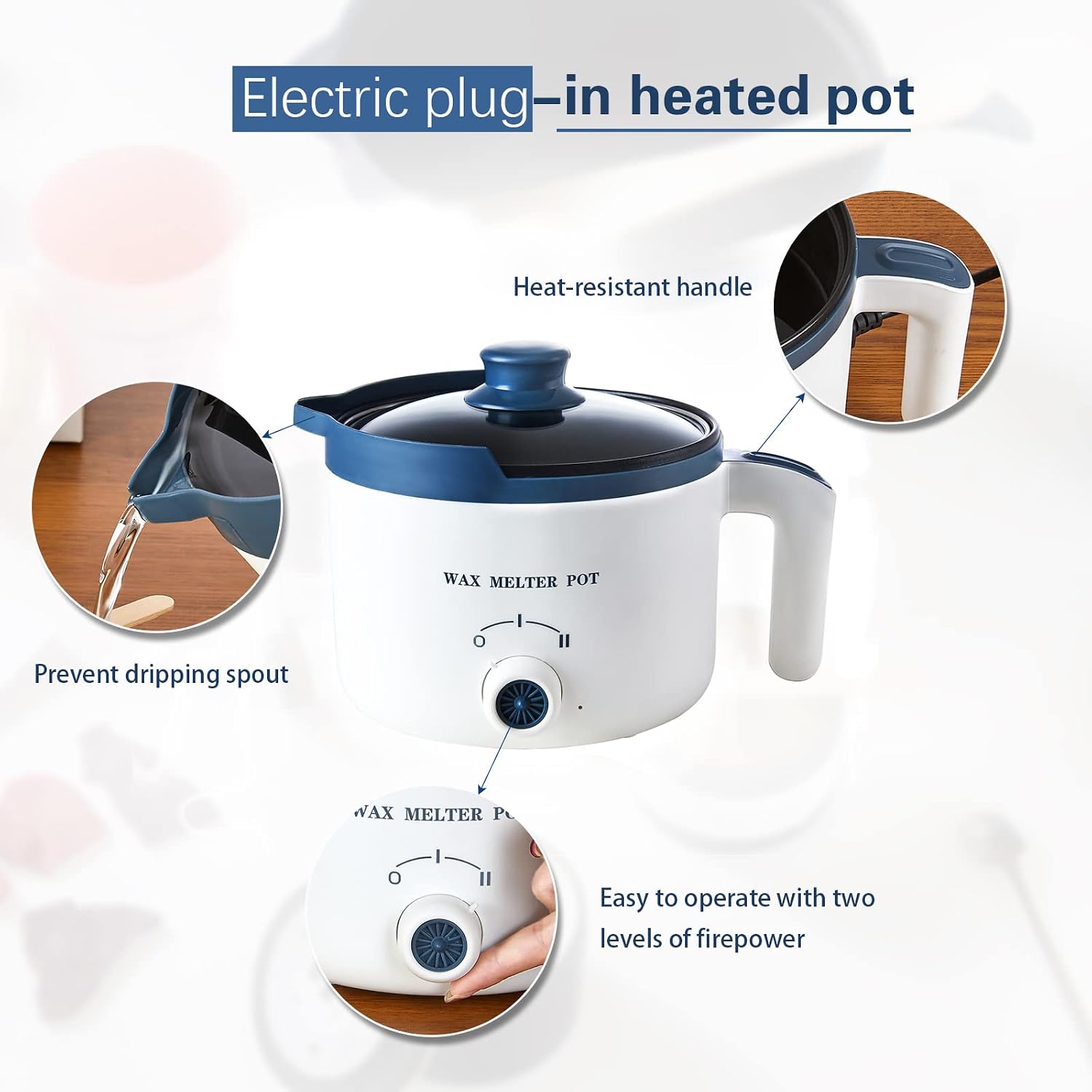 Electric Wax Melter for Candle Making with Pouring Spout, Non-Stick Small Candle Melting Pot