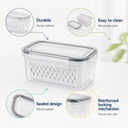 Psiriol Fruit Storage Containers for Fridge (5x3.3x2.6 Inch)