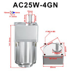 High Torque AC Motor with Gearbox (180K), 110V Reversible Electric Gear Motor Low Speed 7.5rpm & Variable Speed Control Kit for Printing Industry