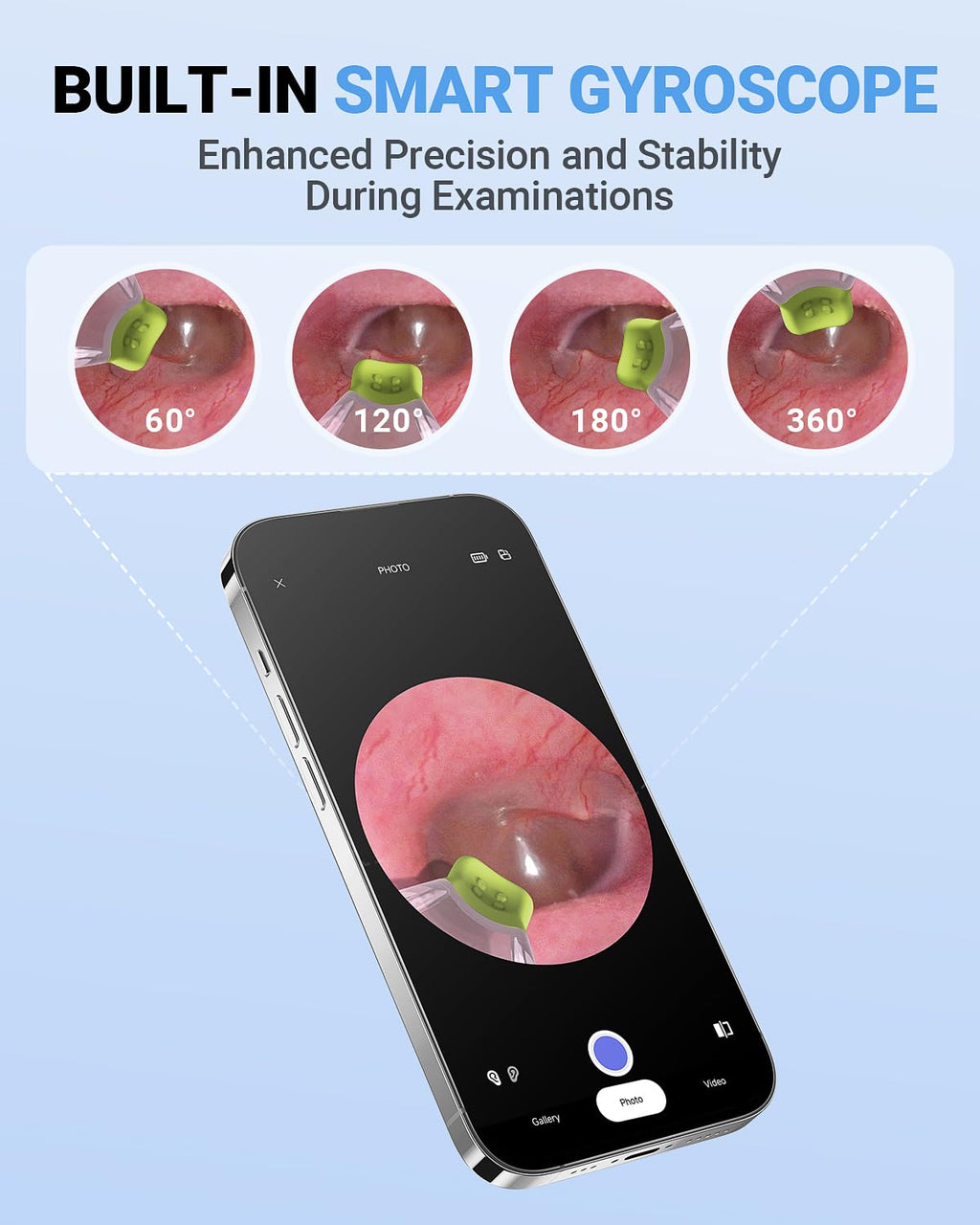 WiFi Otoscope, HD Otoscope Camera with Light, Ear Checker for Kids & Adults