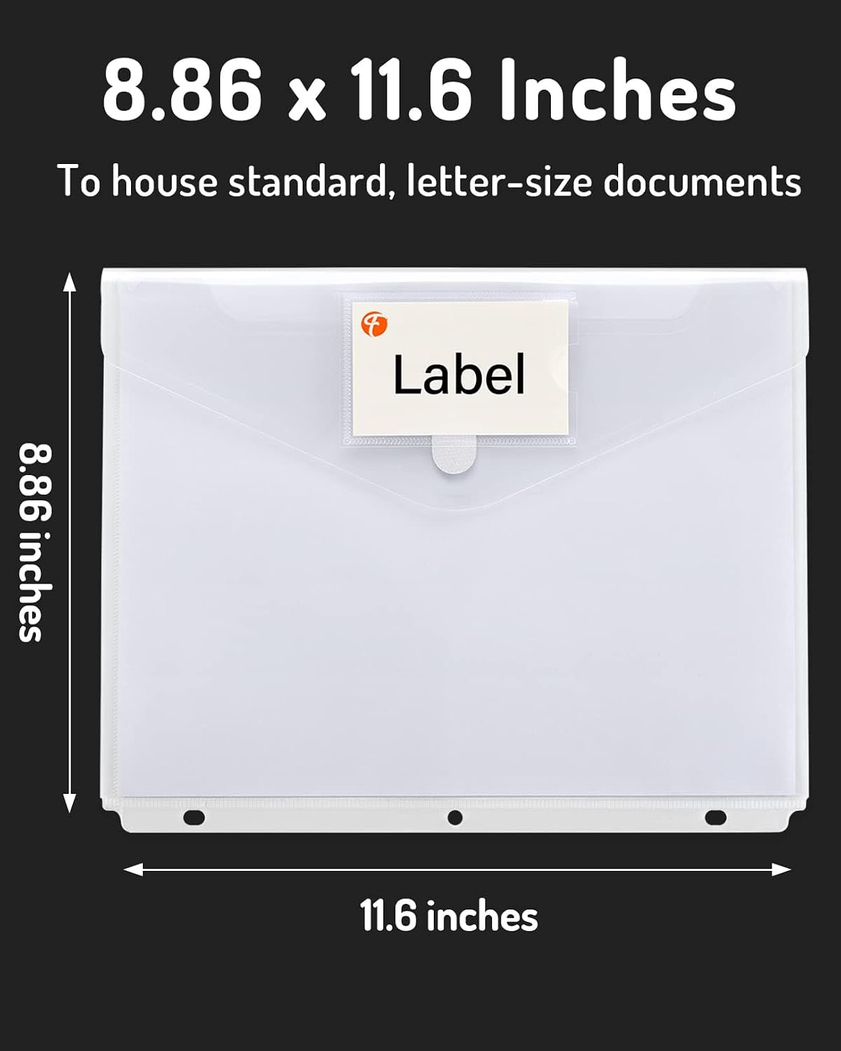 Binder Pocket, 10 Pack Super Heavyweight Plastic Folders | Tight Closure Binder Sleeves, Folders with Pockets Side