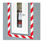 Manufacturing: Hazard Striped PVC Warning Conformable Laminated Safety Tape, 3 inch x 108 feet, Red/White