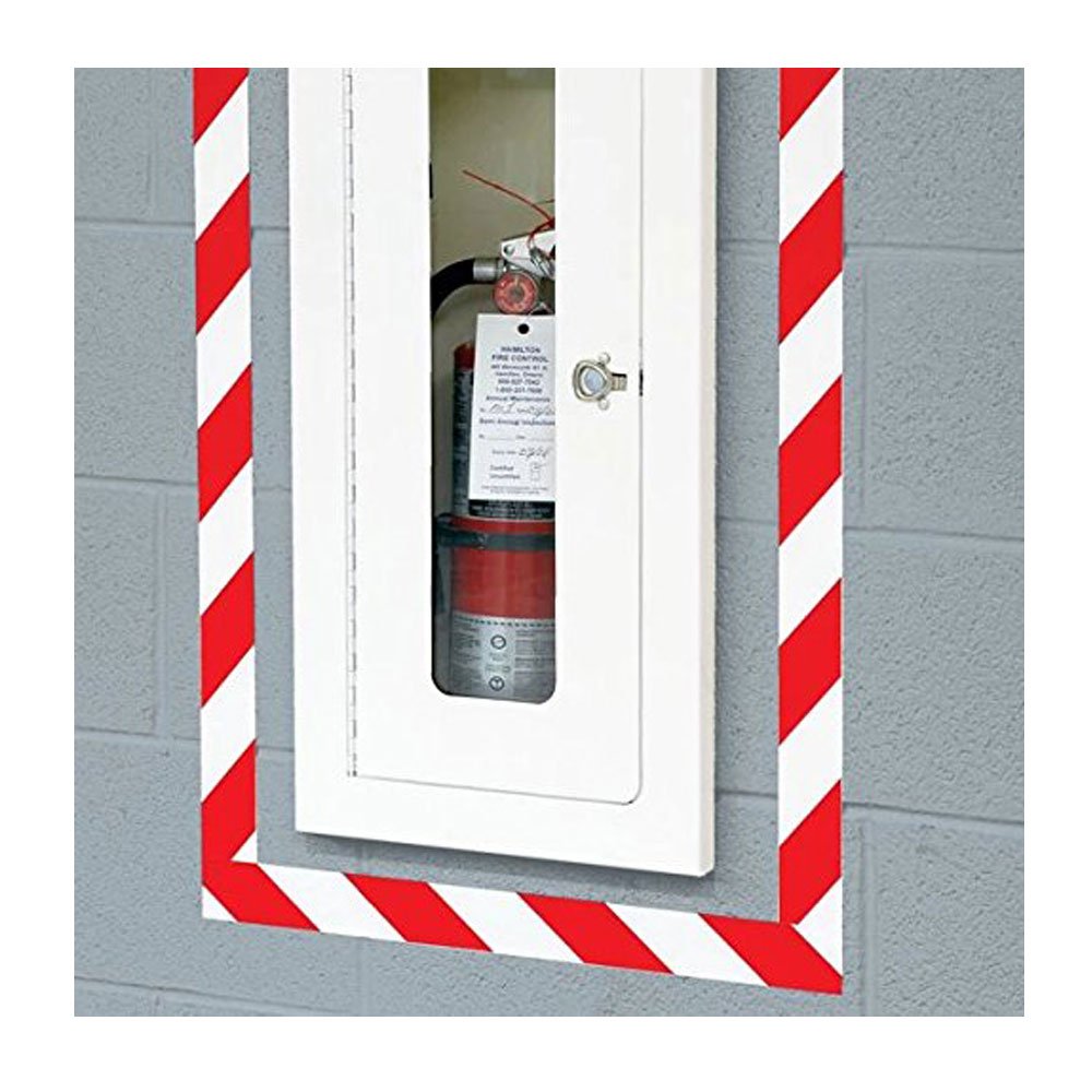 Manufacturing: Hazard Warning Laminated Safety Tape, 3" x 54', Red/White
