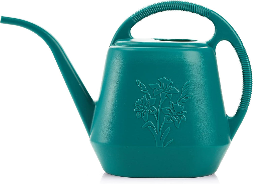 1-Gallon Plastic Watering Can with Comfortable Handle, Garden Watering Cans Long Spout for Indoor Outdoor Watering