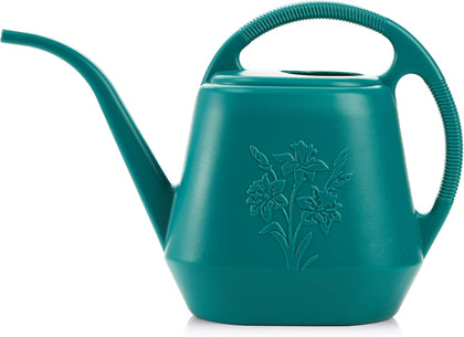 1-Gallon Plastic Watering Can with Comfortable Handle, Garden Watering Cans Long Spout for Indoor Outdoor Watering