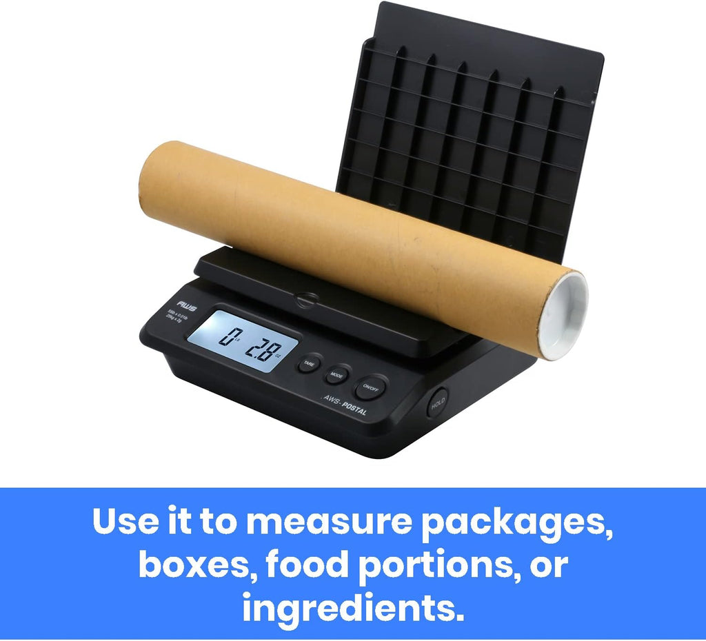 Digital Shipping Postal Scale, Package Postage ScaleBacklit LCD Screen55lbs. x 0.01lbs. (Black), PS-25