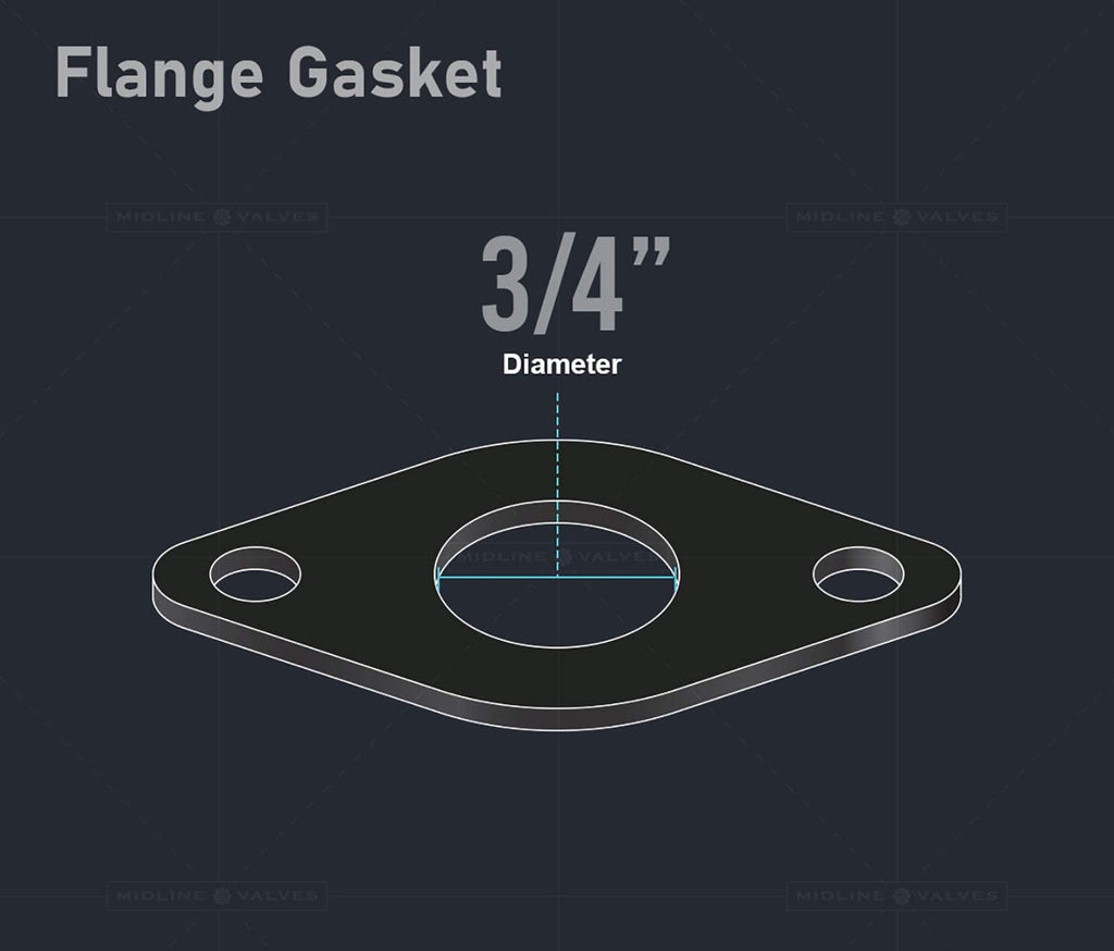 Midline Valve S1433 Set of 2 Black Neoprene Flange Gaskets; Standard Size; for Grundfos Pumps (2Pack)