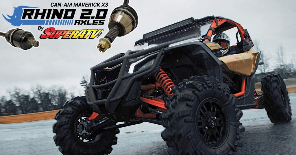 SuperATV Rhino 2.0 Front Axle for Can Am Maverick X3 Models