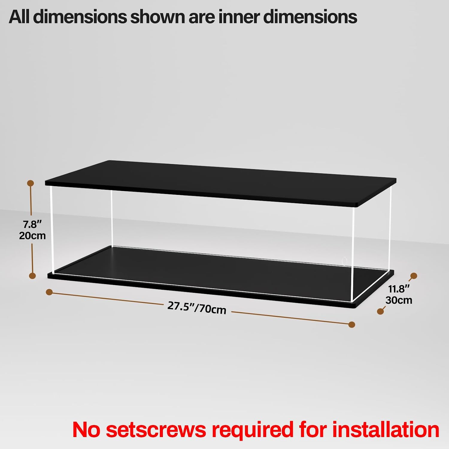 Clear Acrylic Display Case with LED Lights,Dustproof Showcase Display Box for 1/8,1/12, 1/18,Scale Diecast Model