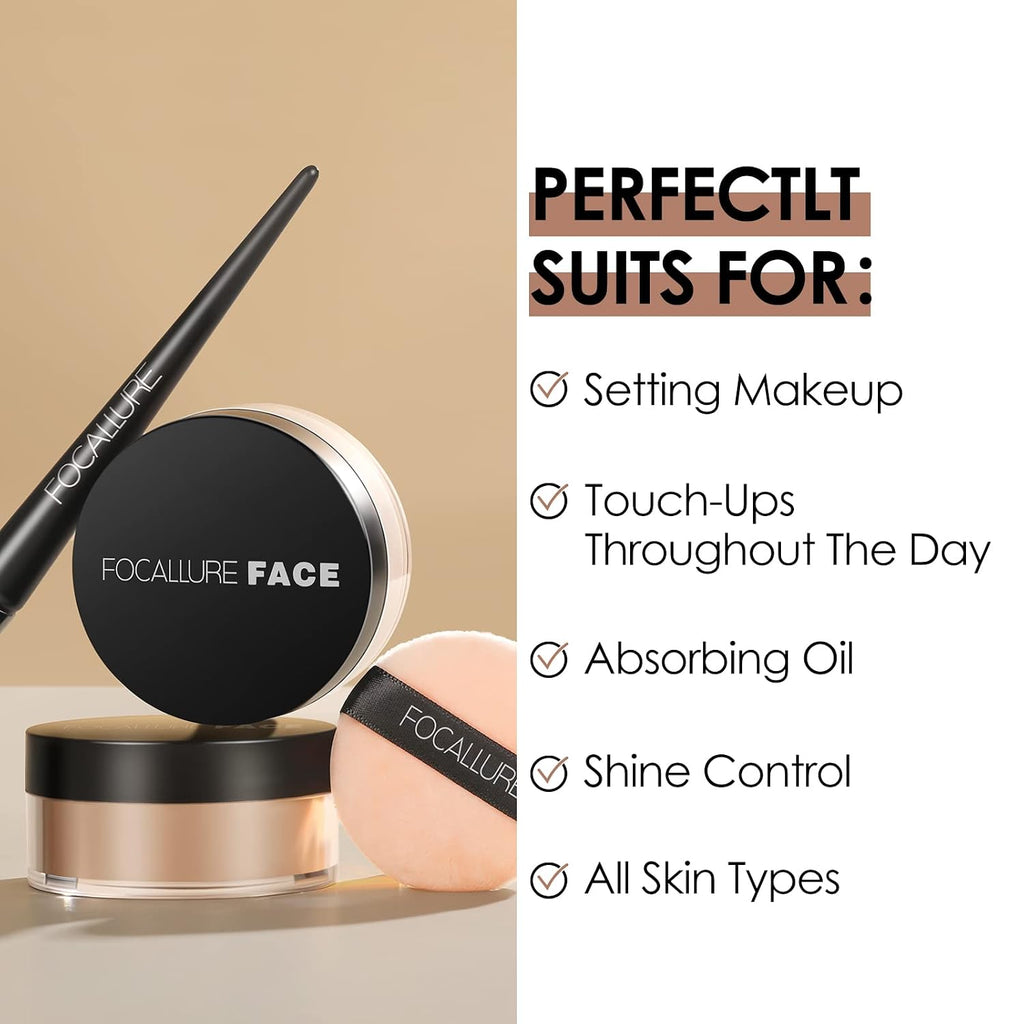 Oil Control Loose Face Powder - Minimizes Pores & Shine, Natural