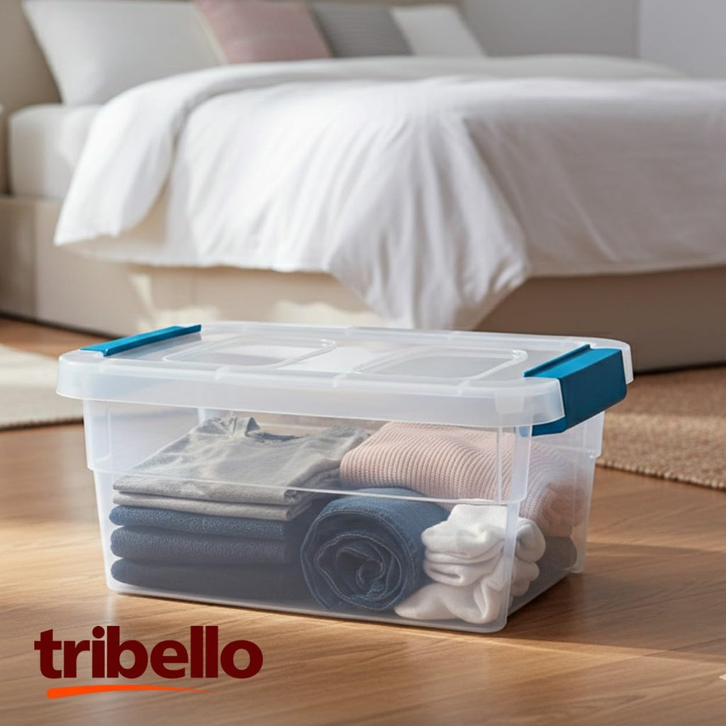 Clear Plastic Storage Bins with Lids Stackable Storage Bins (15 Quart)