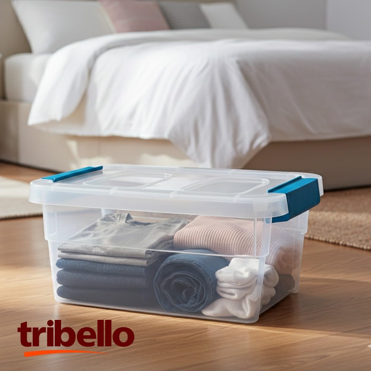 Clear Plastic Storage Bins with Lids Stackable Storage Bins (15 Quart)