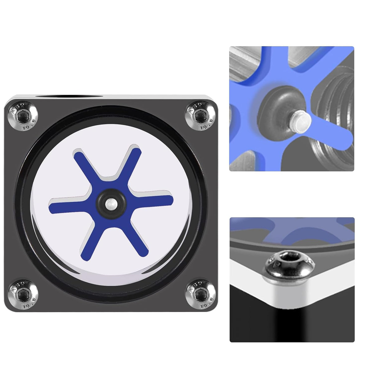 FOSA Flow Meter Indicator for PC Water Cooling System, G1/4 Threaded 6 Impeller 3 Ways Computer Water Flow Meter