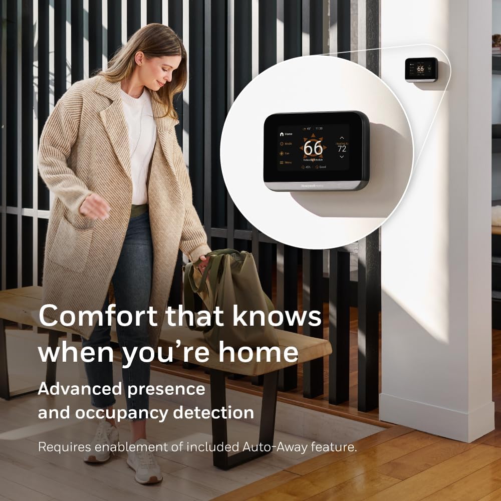 X7S Smart Wi-Fi Programmable Thermostat, Black | Humidity Monitoring, 4.3" Customizable Touchscreen Display, Sensor