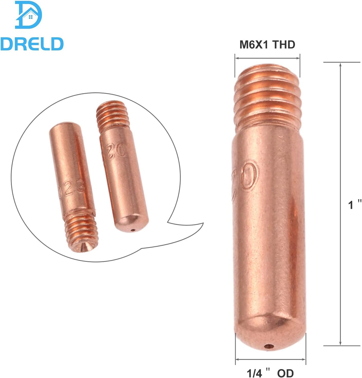 30Pcs MIG Welding Contact Tips 11-23 0.023" Replacement for Lincoln