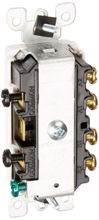 Leviton 15 Amp, 120/277 Volt, Decora Brand Style 3-Way / 3-Way AC Combination Switch, Commercial Grade, Grounding, 5643-W, White