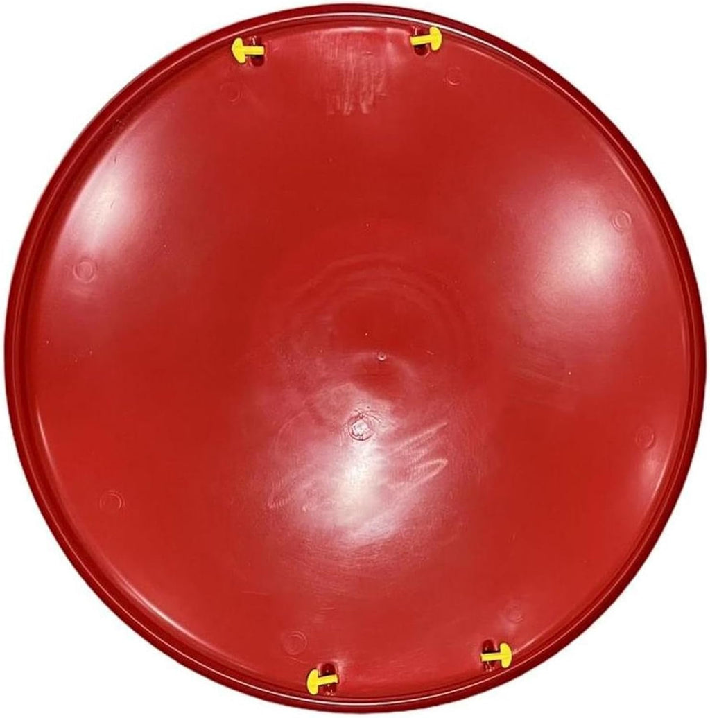 Lifetime Saucer Snow Sled, Heavy-Duty Plastic, Cold Weather Downhill Outdoor Winter Snow Sled Disc with Handles (Red).
