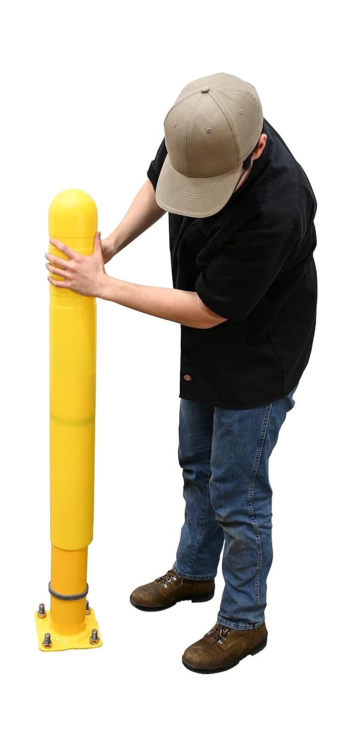 BPC-36-4.5 Low Density Polyethylene Bollard Post Cover 36 in. x 4-1/2 in. Yellow