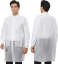 Disposable Lab Coats 10-Pack White 3 Pockets Knitted Cuffs S-2XL