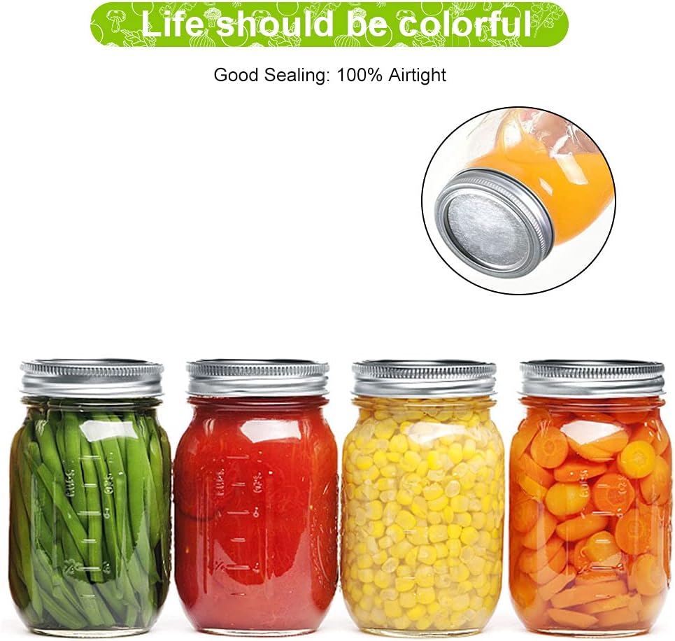 204 Pack Regular Mouth Canning Lids for Mason Jars, 70mm