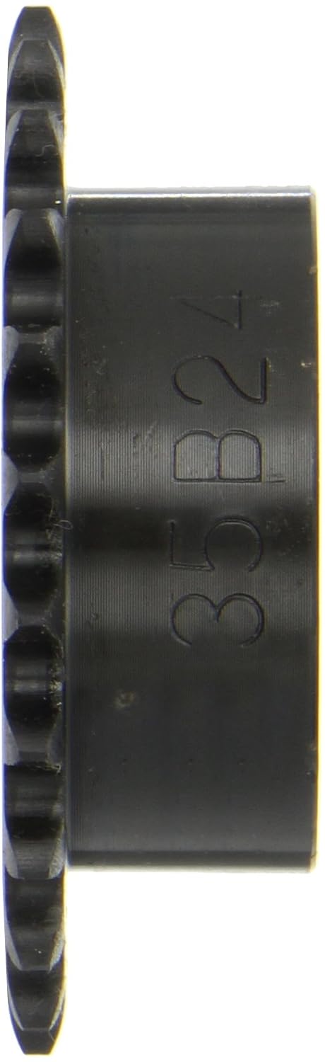 Browning 35B24 Minimum Bore Roller Chain Sprocket, Single Strand, Steel, 1/2" Stocked Bore, 24 Teeth