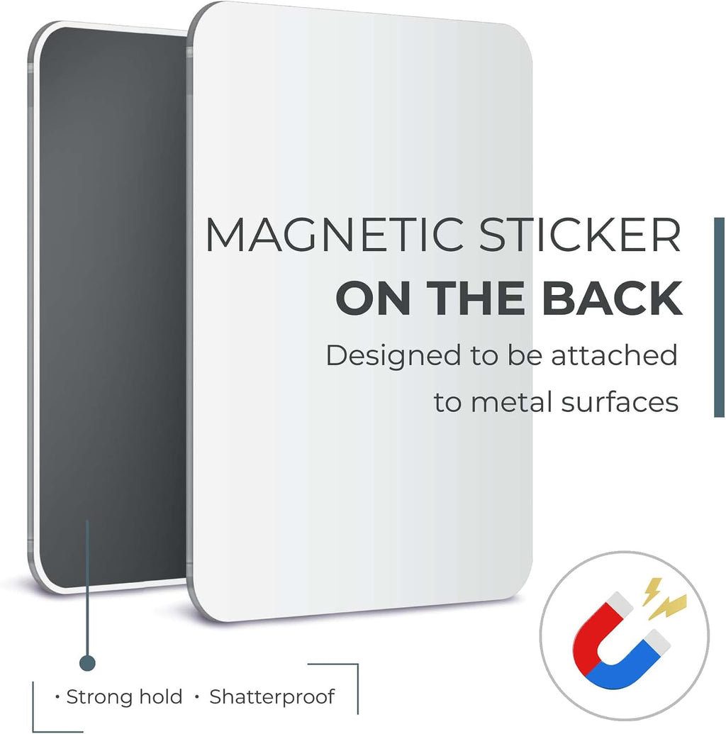 7x9 Magnetic Locker Mirror, Acrylic, Glassless Safety, Frameless (1)