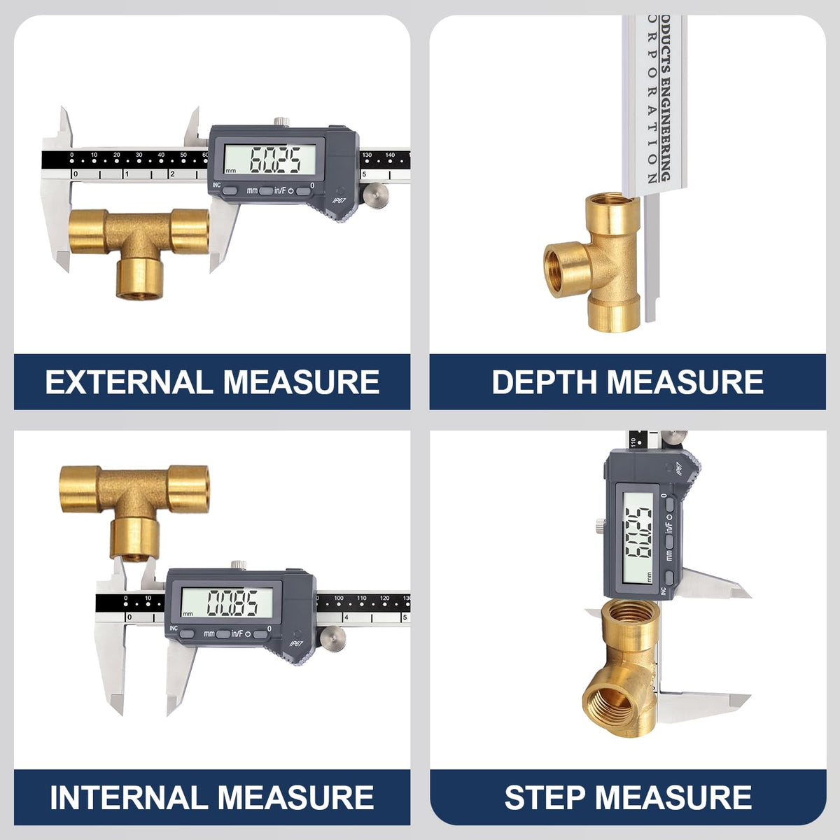 PEC Tools 6 Inch/150mm Absolute Digital Caliper & 6 Inch 4R Rule