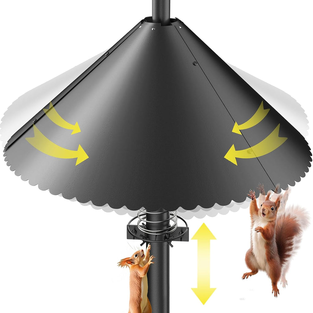 Metal Squirrel Baffle - Squirrel Baffle for Bird Feeder Pole, Upgrade Spring Motion Design for Better Protection, 19
