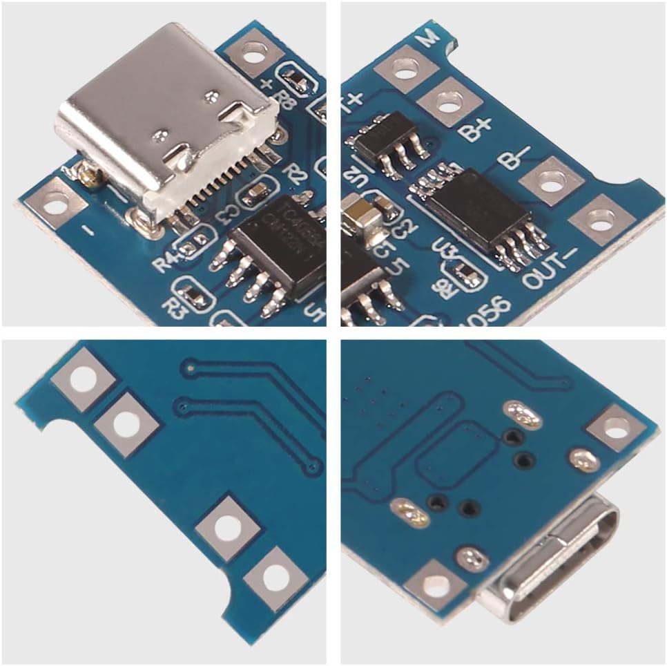 6PCS TP4056 Type-C USB Charging Module 5V 1A 18650 Lithium Battery Charging Board Power Charger Board with Protection