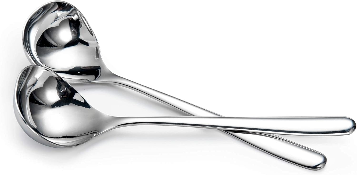 8-Inch Gravy Ladle SUS304 Stainless Steel Serving Ladle, Set of 4