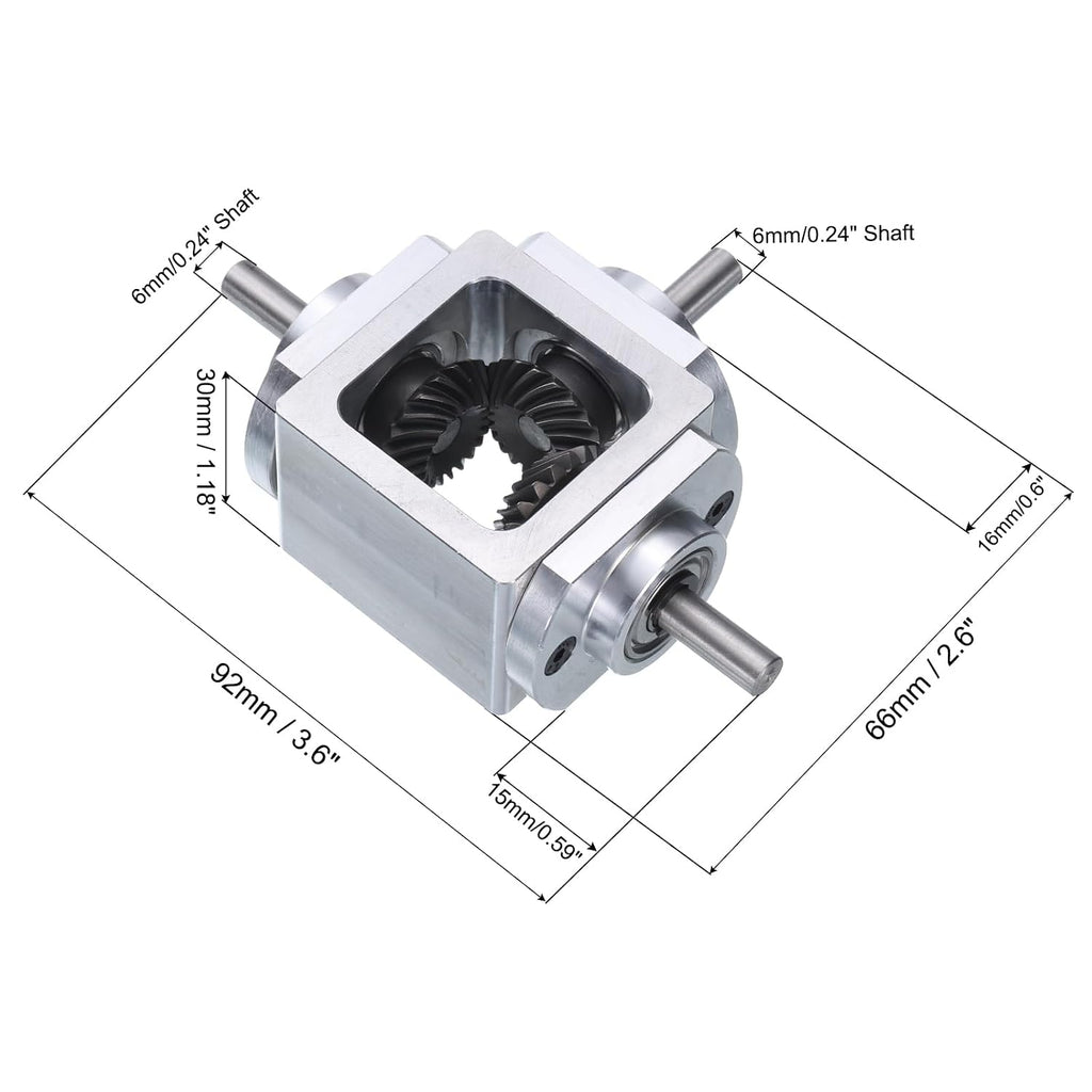 uxcell Gear Box 90 Degree Right Angle Bevel Gearbox 1:1 Reversing