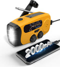 Hand Crank Radio with AM/FM/NOAA Weather Bands,for Emergencies, Camping | 3 LED Flashlights,SOS Function,Solar