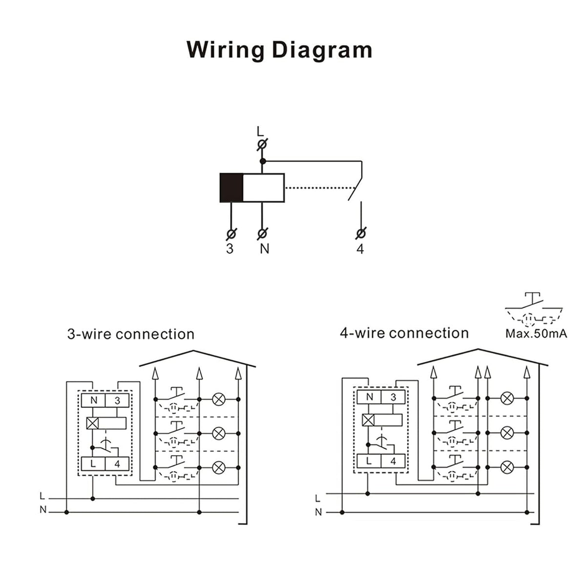 GEYA Staircase Switch Lighting Timer Switch 230VAC 16A Delay Off Relay Light Switch 0.5-20mins Din Rail (GRT8-LS,AC230V)