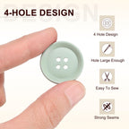 6pcs Round Sewing Buttons 25mm (1") 4 Holes Craft Button
