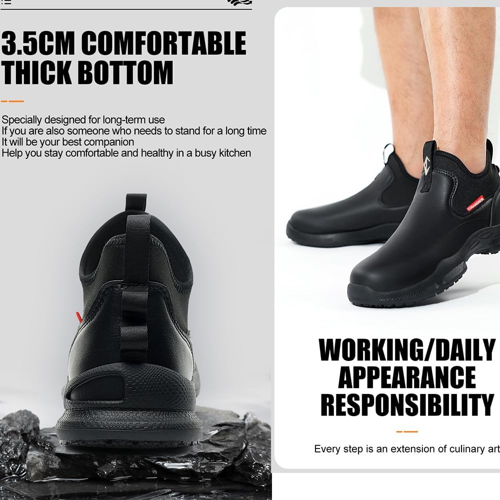 Waterproof Non Slip Chef Shoes Men Women Kitchen Work Clogs Black