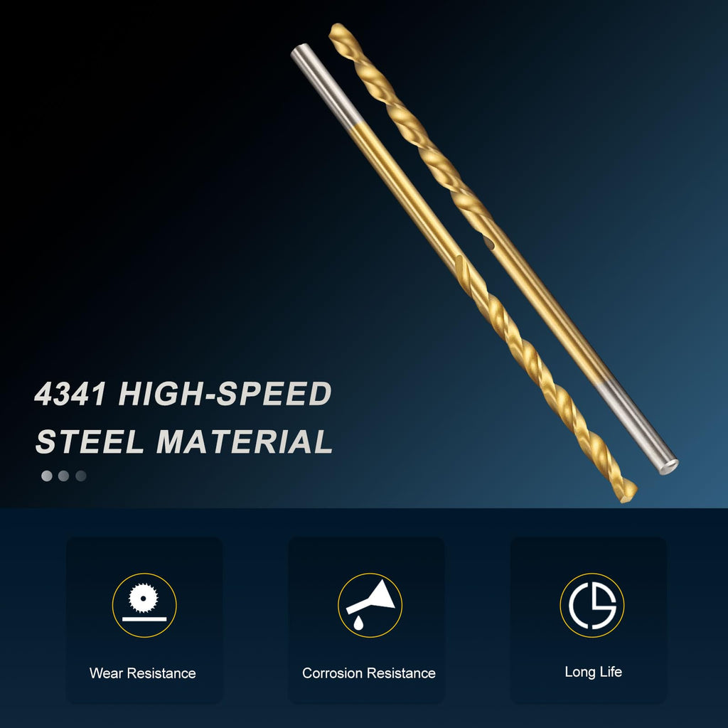 PATIKIL 1/16" Drill Bit 4341 High-Speed Steel for Thin Metal 2 Pcs