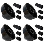 Professional 4 Packs Universal Control Knobs Replacement with 12 Adapters for Oven/Stove/Range (Black)