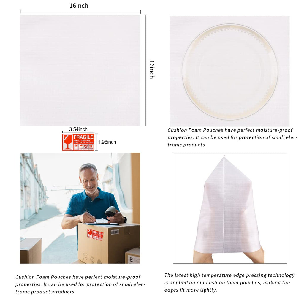 50Pack Moving supplies, 16" x 16"Cushion Foam Pouches