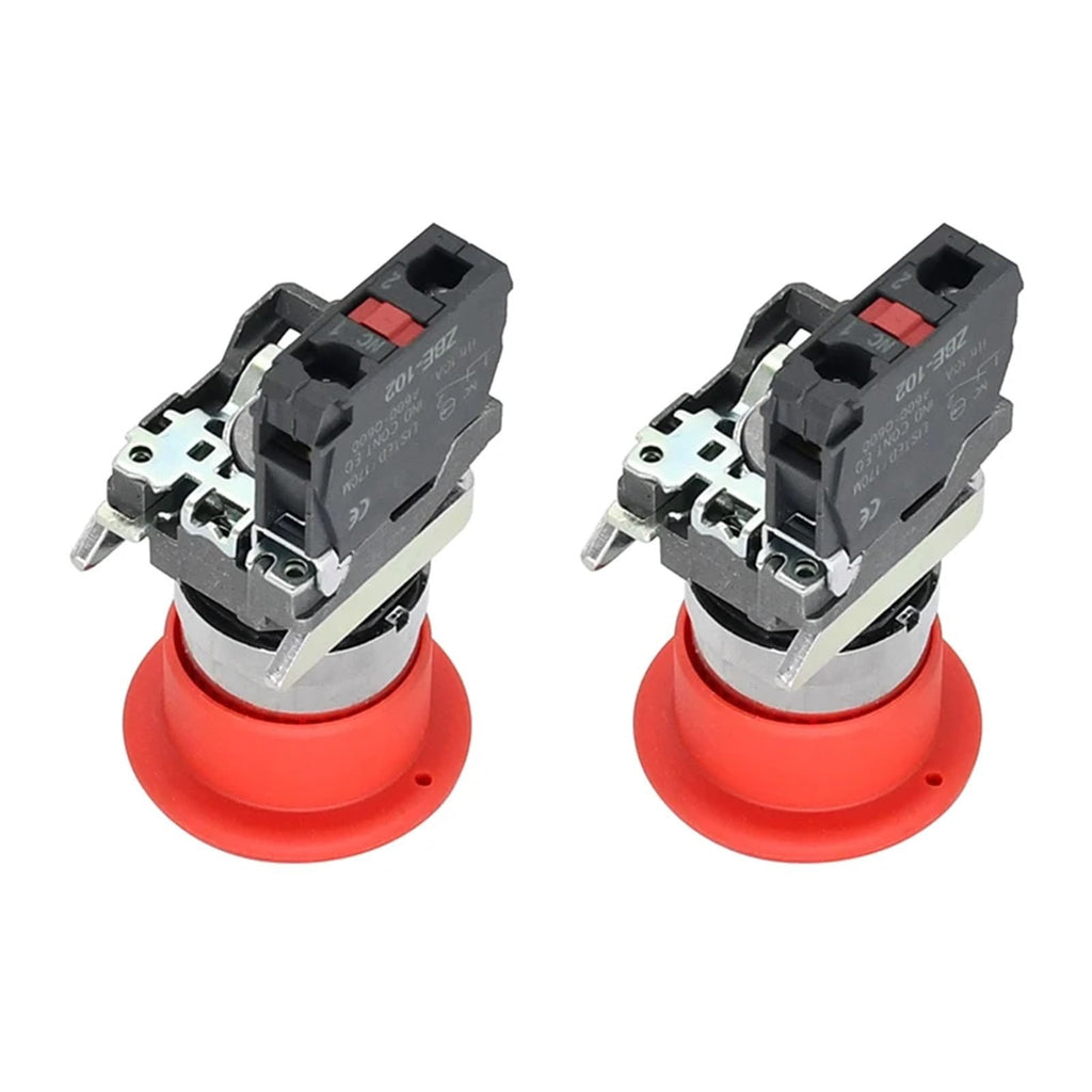 2Pcs E-Stop Switch 4360475 2910290 XB4-BT42 Emergency Stop Switch Compatible with JLG Scissor Lift 6RS 10RS 1230ES 1532E2 Boom